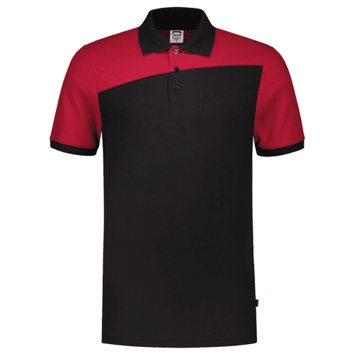 Tricorp poloshirt bicolor naden, black-red