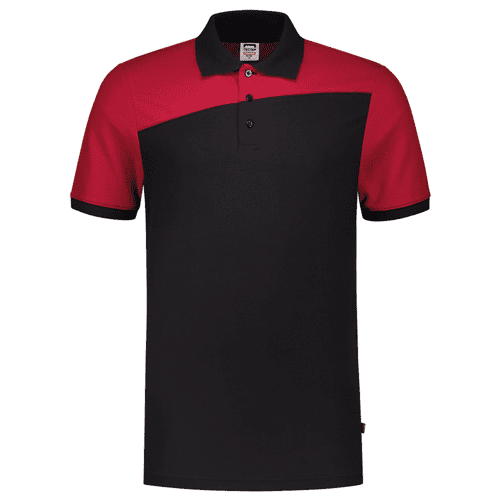 924113 Poloshirt bicolor black red 3xl