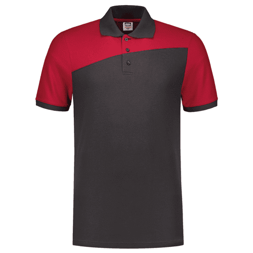Tricorp polo shirt Bicolor seams - dark grey/red