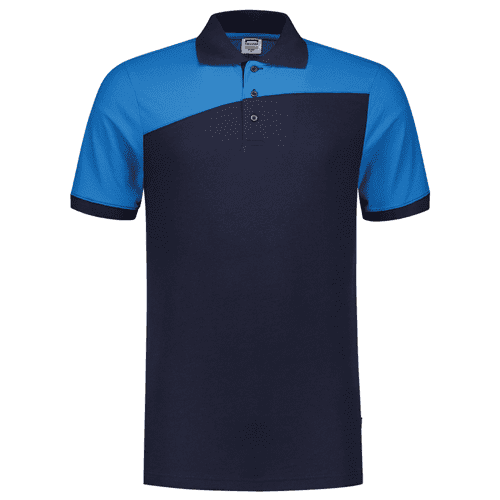 924152 Poloshirt bicolor ink turq s