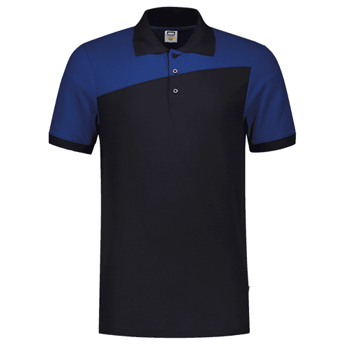 924156 Poloshirt bicolor navyroyal l