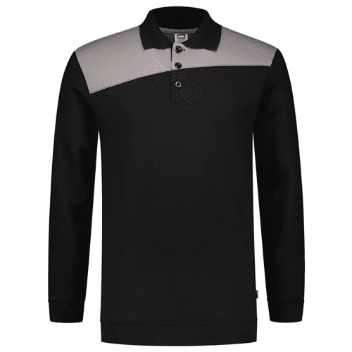 Tricorp polosweater bicolor naden, black-grey (302004)