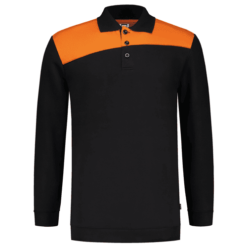 924181 Polosweater bicolor black orange m