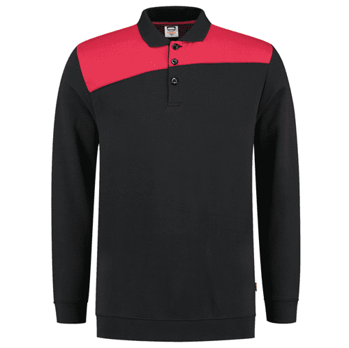 924188 Polosweater bicolor black red s