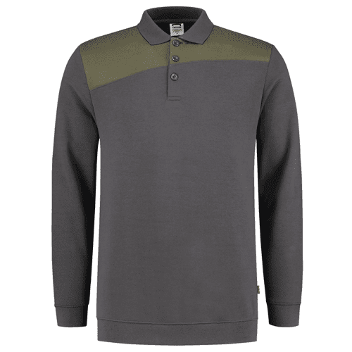 Tricorp polosweater bicolor naden, darkgrey-army