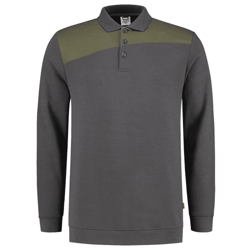 924202 Polosweater bicolor dgrey army xxl