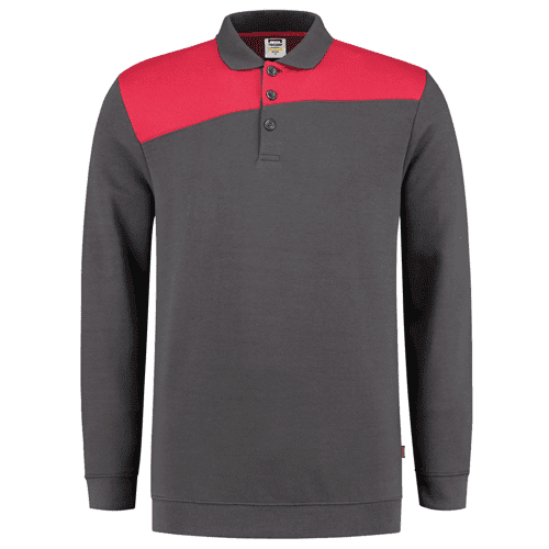 924214 Polosweater bicolor dgrey red xxl