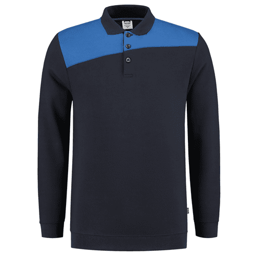 924228 Polosweater bicolor navyroyal l