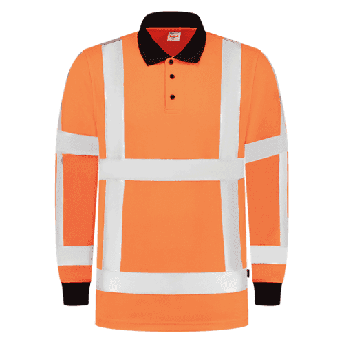 924382 Polo rws birdseye l.mouw oranje m