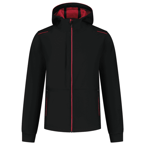 Tricorp softshell jas Accent - black/red