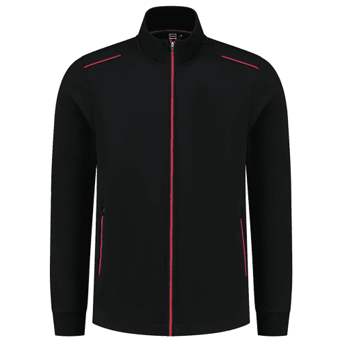 925109 TRI sweatvest Accent zw/rd S