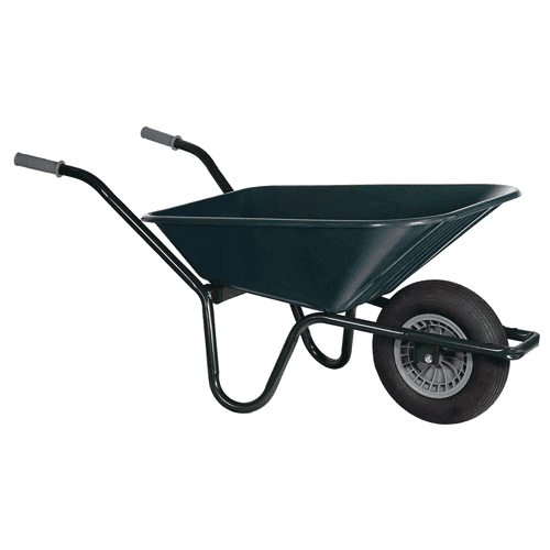 939994 Wheelbarrow 80L plastic cont. green