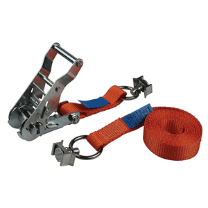 Lashing strap 25 mm, extra strong with ratchet and fitting for loading rail