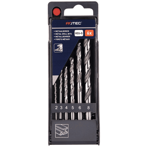 Rotec HSS-G spiraalborenset 6-delig, type 105