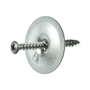 Wood screw with pre-assembled fastening plate