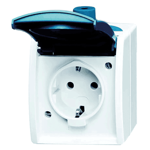 ABB Busch-Jaeger Ocean socket outlet with earth connection IP44, 1-gang