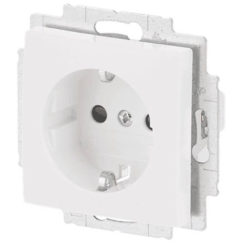 Busch-Jaeger Balance flush-mounted wall socket with earth connection and child safety, 1-gang