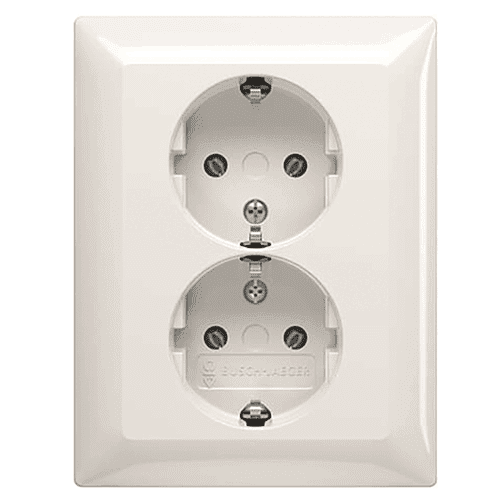 Busch-Jaeger Balance flush-mounted wall socket with earth connection, 2-gang