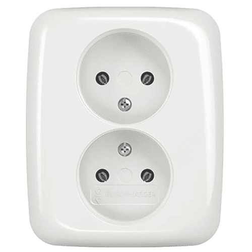 Busch-Jaeger Reflex flush-mounted socket outlet with earth connection, 2-gang