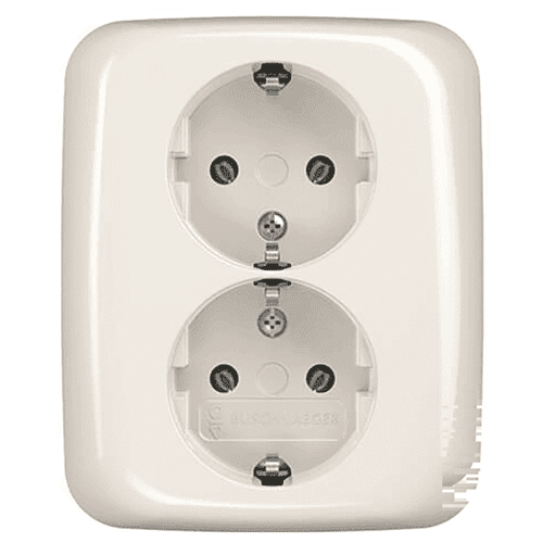 Busch-Jaeger Reflex flush-mounted socket outlet with earth connection, 2-gang