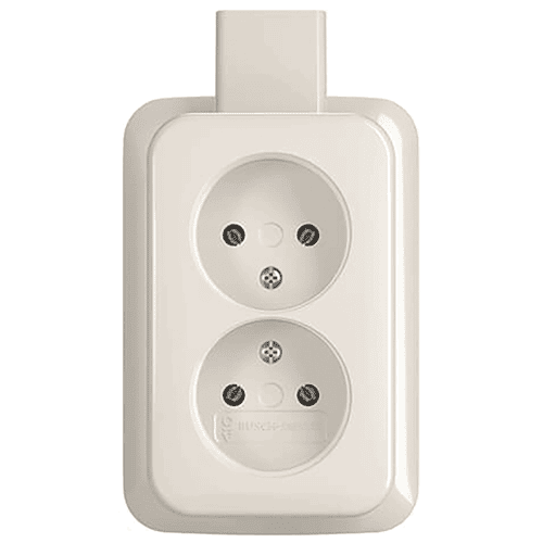 Busch-Jaeger AP opbouw wandcontactdoos ongeaard, dubbelvoudig