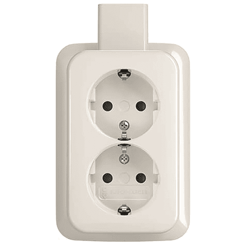 Busch-Jaeger AP opbouw wandcontactdoos met randaarde, dubbelvoudig