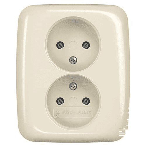 Busch-Jaeger SI flush-mounted socket, ungrounded, 2-gang