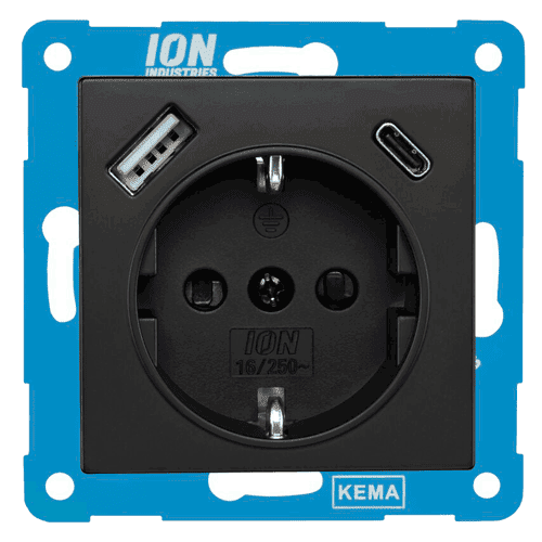 982216 ION wcd USB A+C KDV V1/J mat zwart