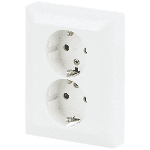 Busch-Jaeger Balance flush-mounted socket outlet with earth connection and child safety, 2-gang