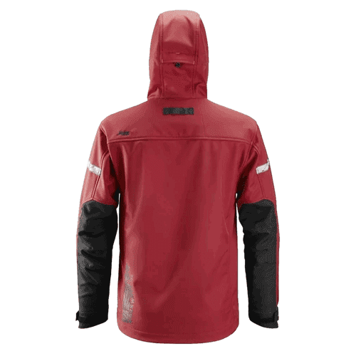 Snickers AllroundWork Soft Shell jacket with hood 1229 - chilli red/black detail 2