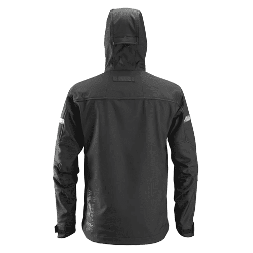 Snickers AllroundWork Soft Shell jacket with hood 1229 - black/black detail 2
