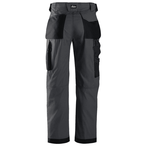Snickers work trousers Canvas+ 3314 - steel grey/black detail 2