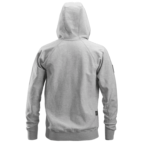 Snickers Logo hoodie met rits grey melange, maat L detail 2