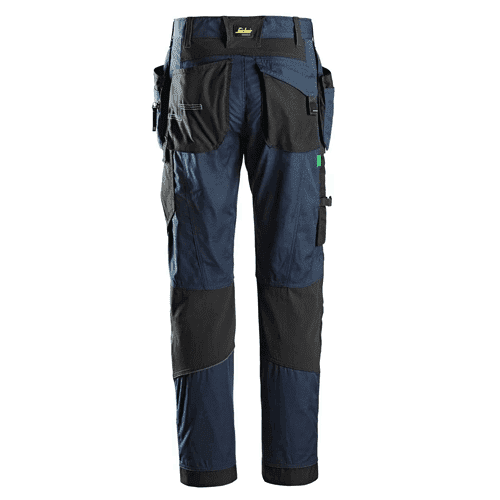 Snickers work trousers+ FlexiWork 6902 - navy/black detail 2