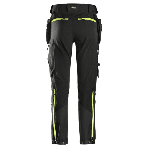 Snickers work trousers+ FlexiWork 6940 - black/neon yellow detail 2