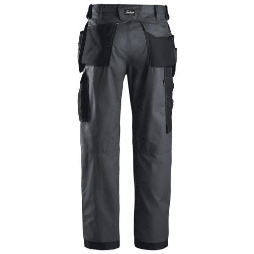 Snickers work trousers Canvas+ 3214 - steel grey/black detail 2