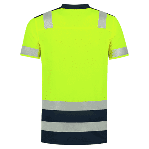 Tricorp poloshirt High Vis bicolor - fluor yellow-ink detail 2