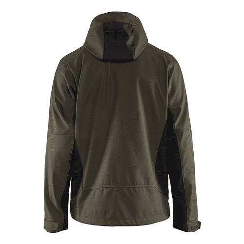 Blåkläder softshell jacket with hood 4753 - green/black detail 2