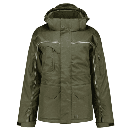 Tricorp midi parka canvas army, maat M detail 2