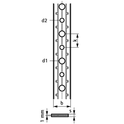 Lochband kunststoffbeschichtet 19 mm