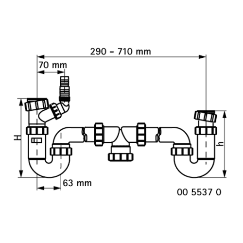 McAlpine centrische Duplex sifon
+ wasm.aansl. detail 2