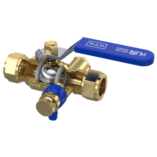 RAM ball valve, handle, drain valve, 15 mm detail 2
