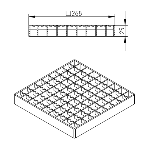 Blücher SST mesh grate, 300 x 300 mm detail 2