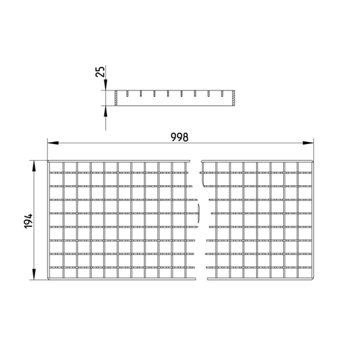 Blücher SST mesh grate, 998 x 194 mm detail 2