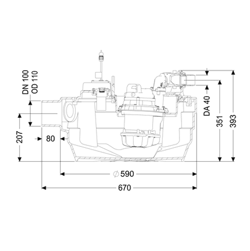 Kessel Aqualift F-Compact, vrije opstelling detail 2