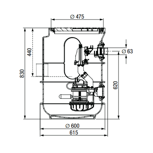 Kessel Aqualift F basic pumping unit, STF1300-S3 detail 2