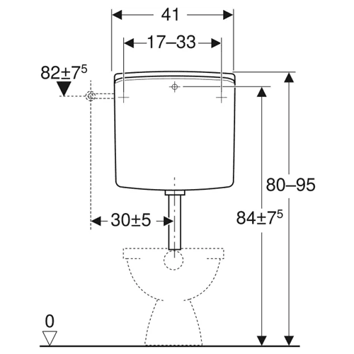 Geberit cistern, type 140317, white detail 2