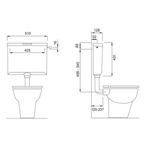 Wisa cistern type 790, white detail 2