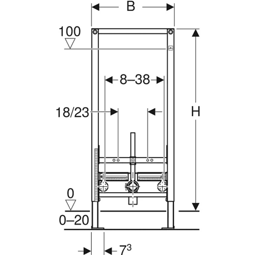 Geberit inbouwreservoir bidet Duofix 112cm universeel detail 2