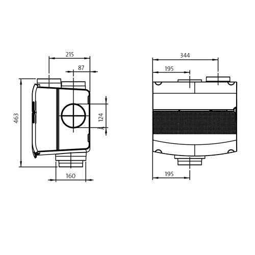 Orcon ventilation box MVS-15RHP with humidity sensor + perilex detail 2